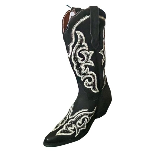 Buck & Brana “Ginger Florida” Black Embroidered Western Boots – Size 8 NEW - Picture 6 of 16